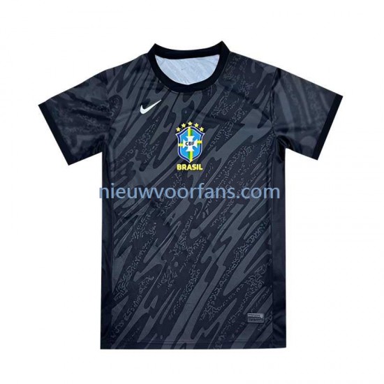 Brazilië Heren Shirt met Bedrukking Doelman Uit 2024 Korte Mouw