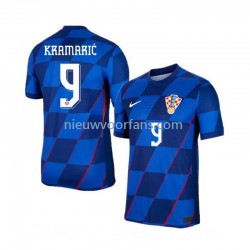 Kroatië Heren Shirt met Bedrukking Andrej Kramaric 9 Uit Euro 2024 Korte Mouw