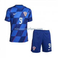 Kroatië Kind Shirt met Bedrukking Andrej Kramaric 9 Uit Euro 2024 Korte Mouw