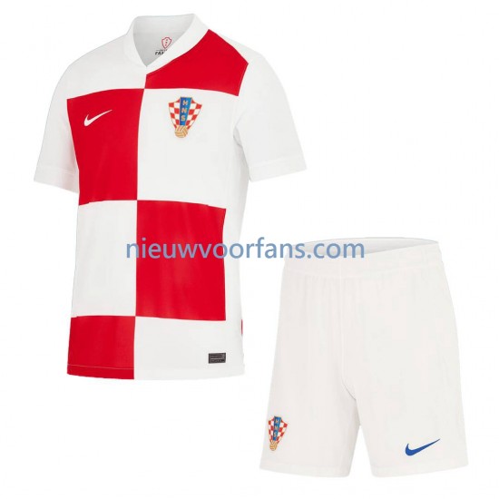 Kroatië Kind Shirt met Bedrukking Thuis Euro 2024 Korte Mouw