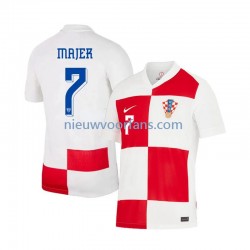 Kroatië Heren Shirt met Bedrukking Lovro Majer 7 Thuis Euro 2024 Korte Mouw