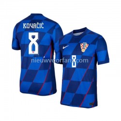 Kroatië Heren Shirt met Bedrukking Mateo Kovacic 8 Uit Euro 2024 Korte Mouw