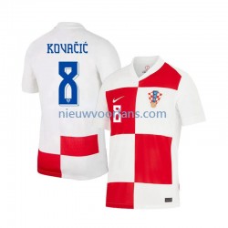 Kroatië Heren Shirt met Bedrukking Mateo Kovacic 8 Thuis Euro 2024 Korte Mouw