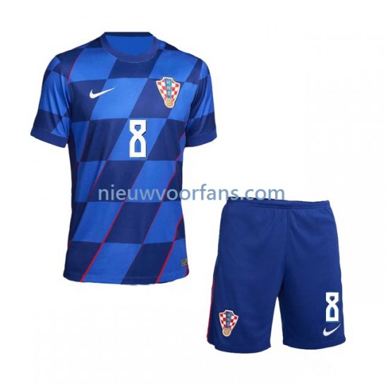 Kroatië Kind Shirt met Bedrukking Mateo Kovacic 8 Uit Euro 2024 Korte Mouw