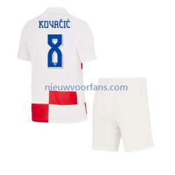 Kroatië Kind Shirt met Bedrukking Mateo Kovacic 8 Thuis Euro 2024 Korte Mouw