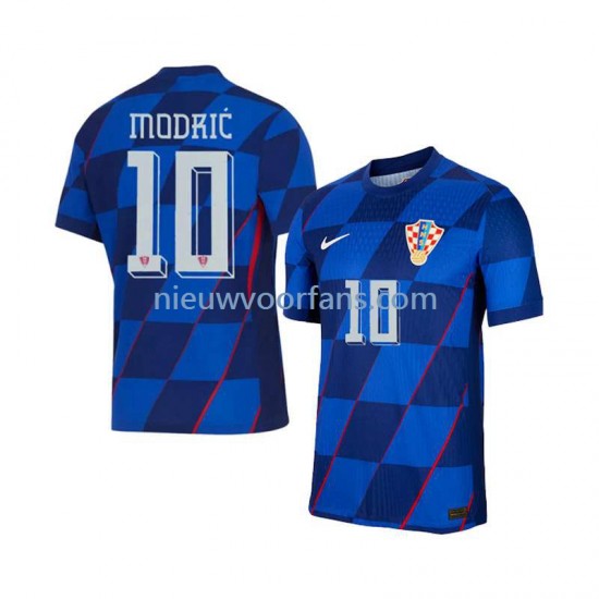 Kroatië Heren Shirt met Bedrukking Modrić 10 Uit Euro 2024 Korte Mouw