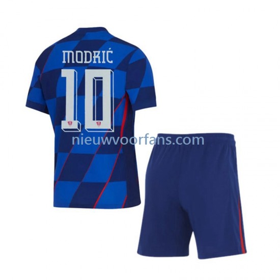 Kroatië Kind Shirt met Bedrukking Modrić 10 Uit Euro 2024 Korte Mouw