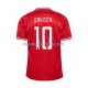 Denemarken Heren Shirt met Bedrukking Eriksen 10 Thuis Euro 2024 Korte Mouw