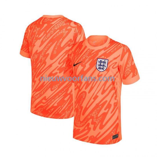 Engeland Heren Shirt met Bedrukking Doelman Thuis Euro 2024 Korte Mouw
