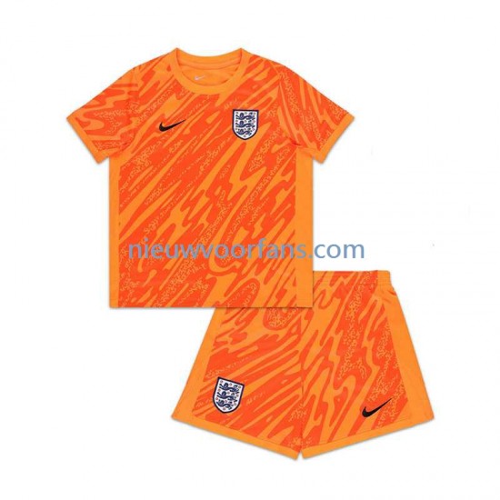 Engeland Kind Shirt met Bedrukking Doelman Thuis Euro 2024 Korte Mouw