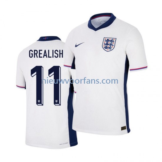 Engeland Heren Shirt met Bedrukking Jack Grealish 11 Thuis Euro 2024 Korte Mouw