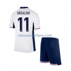 Engeland Kind Shirt met Bedrukking Jack Grealish Thuis Euro 2024 Korte Mouw