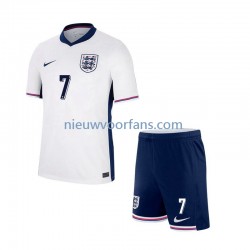 Engeland Kind Shirt met Bedrukking SAKA 7 Thuis Euro 2024 Korte Mouw