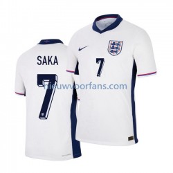 Engeland Heren Shirt met Bedrukking Saka 7 Thuis Euro 2024 Korte Mouw