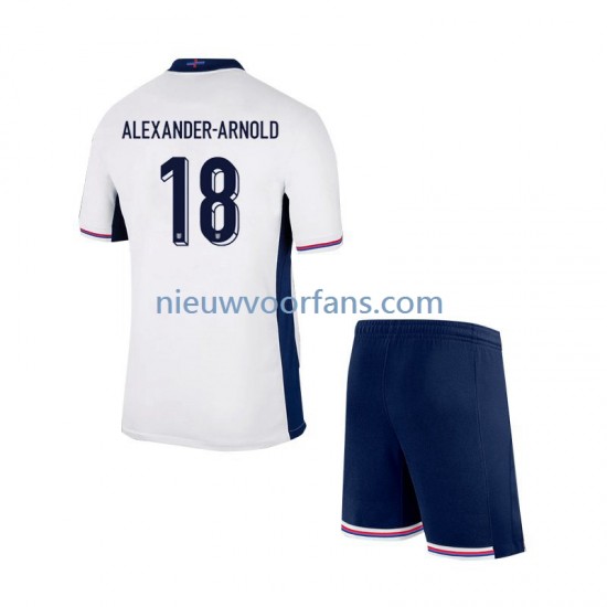 Engeland Kind Shirt met Bedrukking Trent Alexander-Arnold 18 Thuis Euro 2024 Korte Mouw
