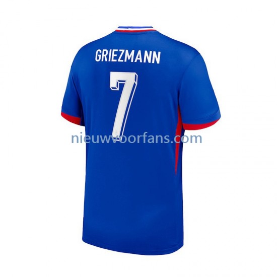Frankrijk Heren Shirt met Bedrukking Antoine Griezmann 7 Thuis Euro 2024 Korte Mouw