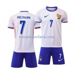 Frankrijk Kind Shirt met Bedrukking Antoine Griezmann 7 Uit Euro 2024 Korte Mouw