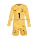 Frankrijk Kind Shirt met Bedrukking Doelman Hugo Lloris 1 Thuis Euro 2024 Lange Mouw