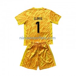 Frankrijk Kind Shirt met Bedrukking Doelman Hugo Lloris 1 Thuis Euro 2024 Korte Mouw