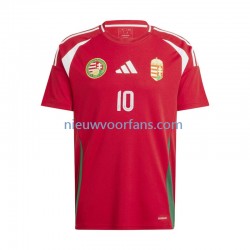 Hongarije Heren Shirt met Bedrukking Dominik Szoboszlai 10 Thuis Euro 2024 Korte Mouw