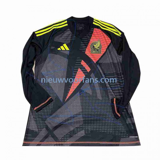 Mexico Heren Shirt met Bedrukking Doelman Thuis 2024 Lange Mouw