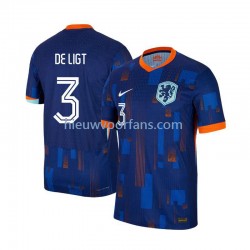 Nederland Heren Shirt met Bedrukking Matthijs de Ligt 3 Uit Euro 2024 Korte Mouw