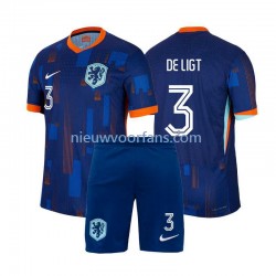 Nederland Kind Shirt met Bedrukking Matthijs de Ligt 3 Uit Euro 2024 Korte Mouw