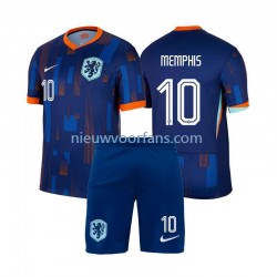 Nederland Kind Shirt met Bedrukking Memphis Depay 10 Uit Euro 2024 Korte Mouw