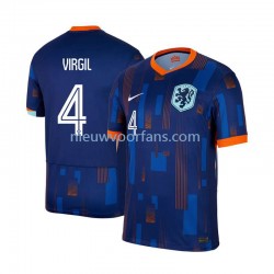 Nederland Heren Shirt met Bedrukking Virgil van Dijk 4 Uit Euro 2024 Korte Mouw