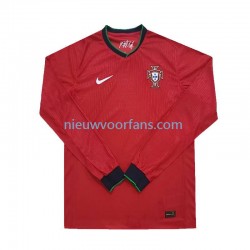 Portugal Heren Shirt met Bedrukking Thuis Euro 2024 Lange Mouw