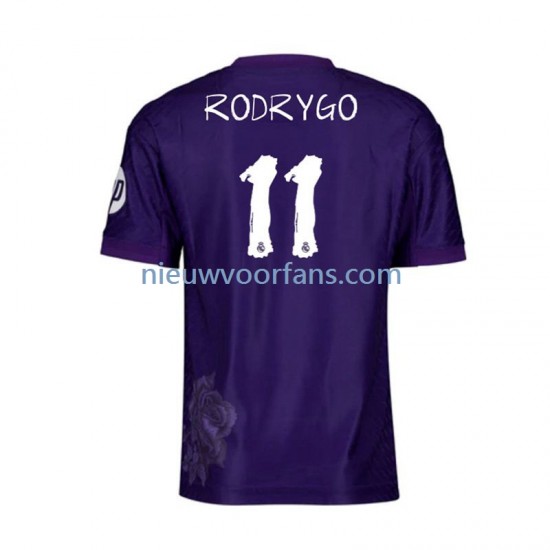 Real Madrid Heren Shirt met Bedrukking RODRYGO 11 Y-3 Vierde 2023-2024 Korte Mouw