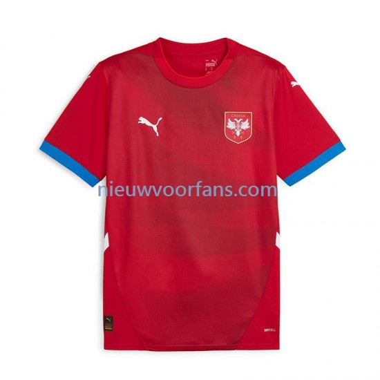 Servië Heren Shirt met Bedrukking Thuis Euro 2024 Korte Mouw