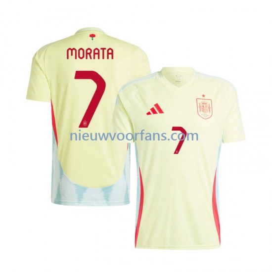 Spanje Heren Shirt met Bedrukking Alvaro Morata 7 Uit Euro 2024 Korte Mouw