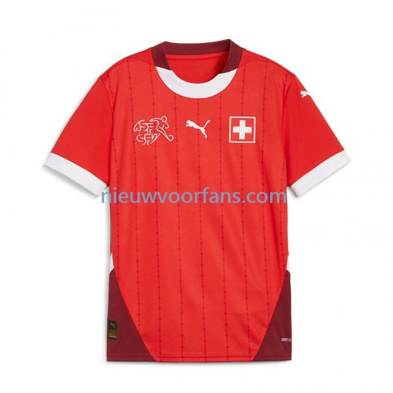 Zwitserland Heren Shirt met Bedrukking Thuis Euro 2024 Korte Mouw