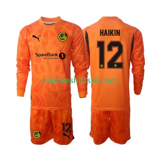 FK Bodø/Glimt  Kind Shirt met Bedrukking Doelman Nikita Haikin 12 Uit 2025 Lange Mouw