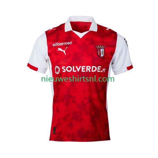 Heren Shirt met Bedrukking SC Braga Thuis 2025-2026 Korte Mouw