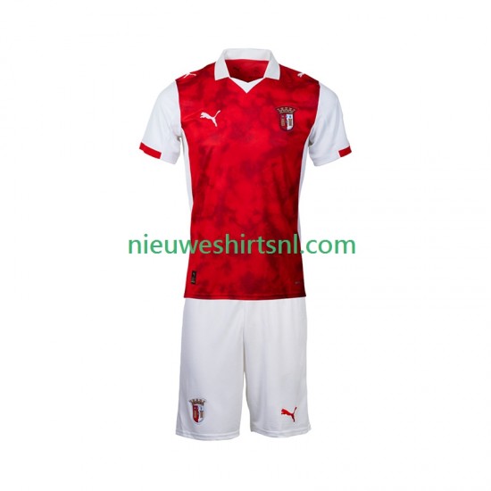 Kind Shirt met Bedrukking SC Braga Thuis 2025-2026 Korte Mouw