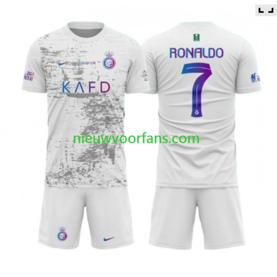 Kind Shirt met Bedrukking Al-Nassr Ronaldo 7 Derde 2023-2024 Korte Mouw