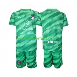 Atlético Madrid Kind Shirt met Bedrukking Doelman Green color Uit 2023-2024 Korte Mouw