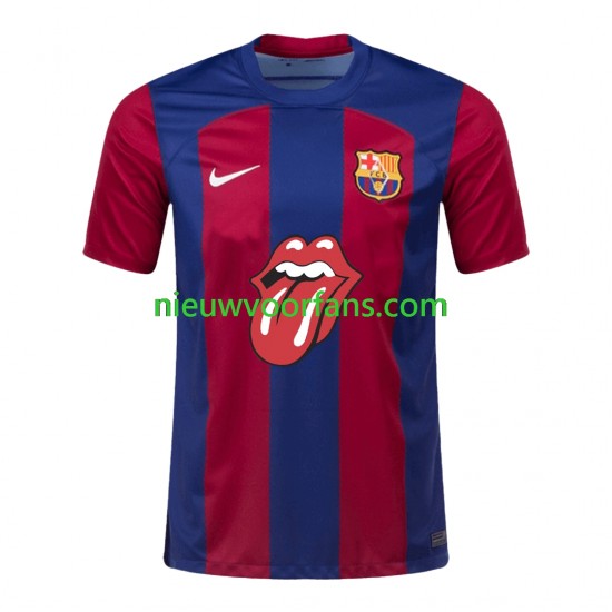 FC Barcelona Heren Shirt met Bedrukking Rolling Stones Thuis 2023-2024 Korte Mouw