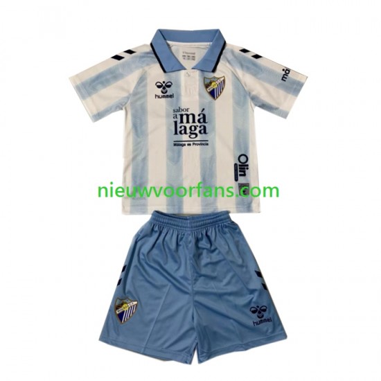 Málaga CF Kind Shirt met Bedrukking Thuis 2023-2024 Korte Mouw