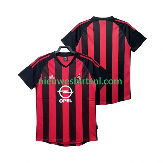 AC Milan Heren Shirt met Bedrukking 2003 Retro Thuis 2002 Korte Mouw