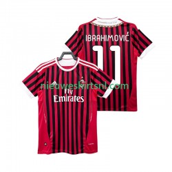 AC Milan Heren Shirt met Bedrukking Ibrahimović Zlatan 11 2012 Retro Thuis 2011 Korte Mouw