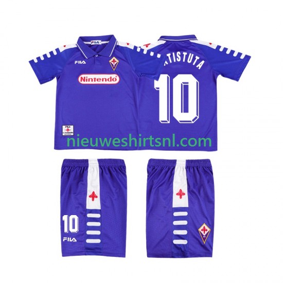 Fiorentina Kind Shirt met Bedrukking RUICOSTA 10 1998 Retro Thuis 1999 Korte Mouw