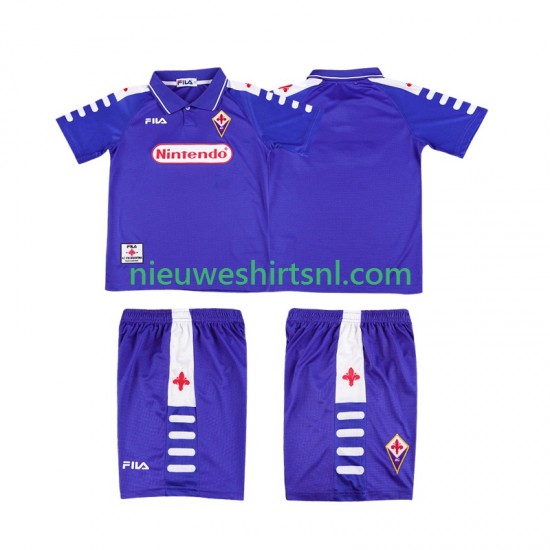 Fiorentina Kind Shirt met Bedrukking 1998 Retro Thuis 1999 Korte Mouw