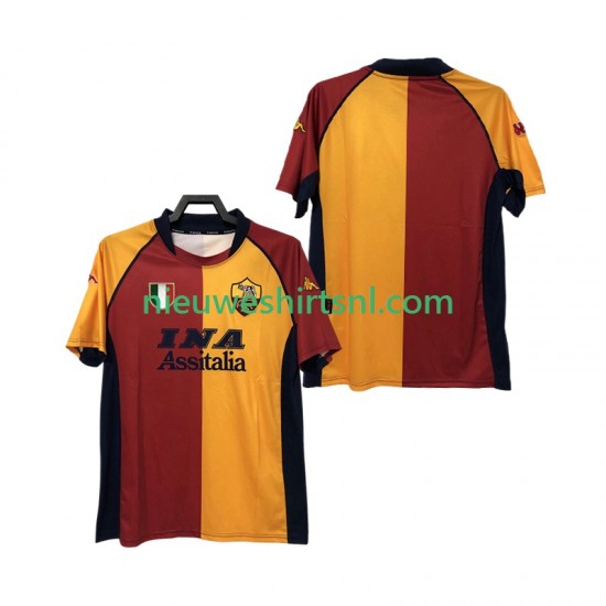 AS Roma Heren Shirt met Bedrukking 2000-2001 Retro Thuis Korte Mouw