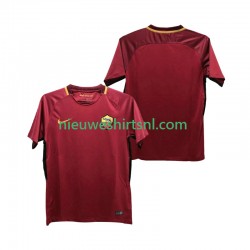 AS Roma Heren Shirt met Bedrukking 2017-2018 Retro Thuis Korte Mouw