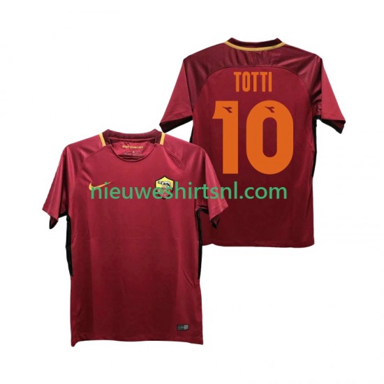 AS Roma Heren Shirt met Bedrukking Totti 10 2017-2018 Retro Thuis Korte Mouw