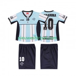 Argentinië Kind Shirt met Bedrukking MARADONA 10 2000 Retro Thuis Korte Mouw