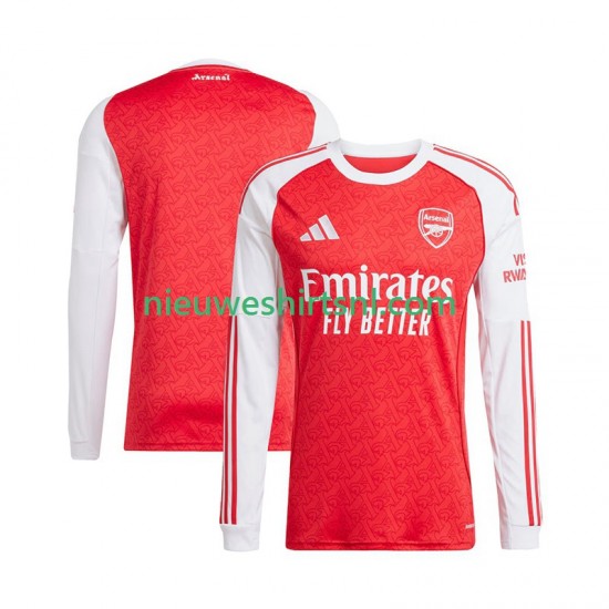 Arsenal Heren Shirt met Bedrukking Thuis 2025-2026 Lange Mouw